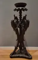 Tavolino da Appoggio in Legno Ebanizzato con Draghi: Un Tesoro dell'800