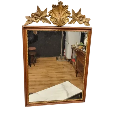 (1)Cornice Specchiera del 700 Luigi XVI con Cimasa Dorata Venezia