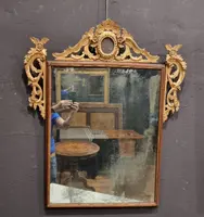 (2) Cadre de miroir Louis XVI du 18e siècle avec meneau vénitien doré
