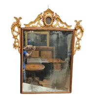 (2) Cadre de miroir Louis XVI du 18e siècle avec meneau vénitien doré