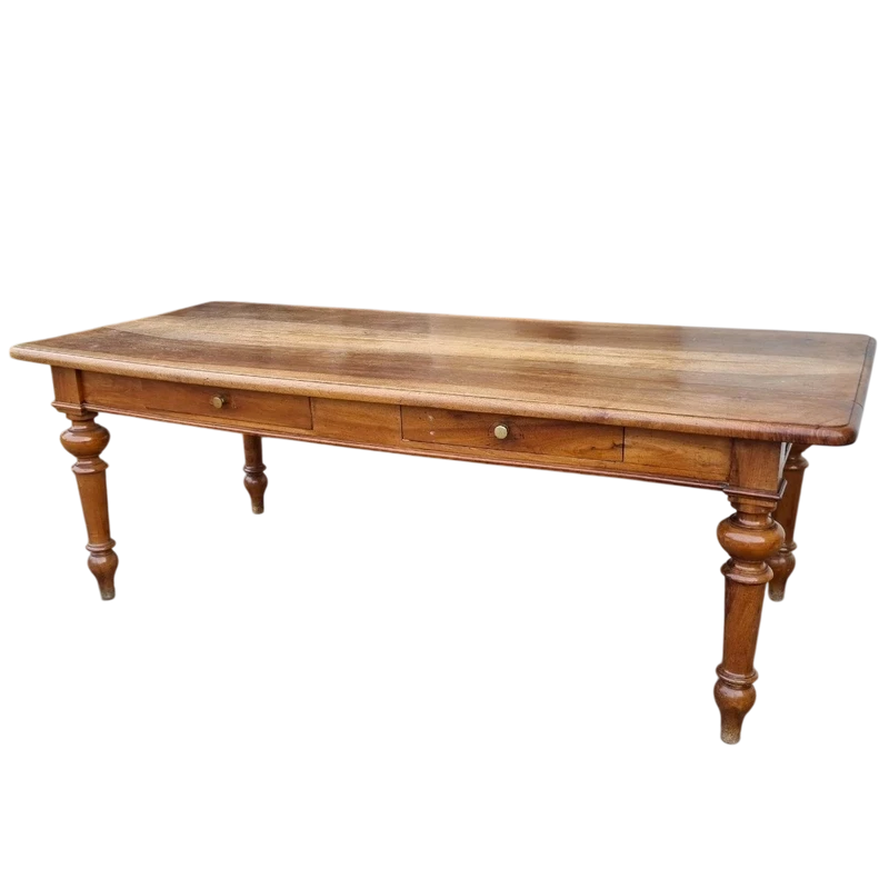 Table en noyer des années 1800 avec couvercle à deux axes