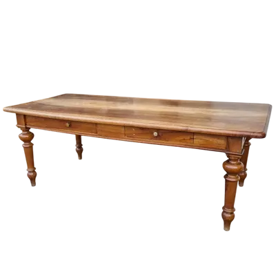 Tavolo in Noce del 1800 con Coperchio in Due Assi