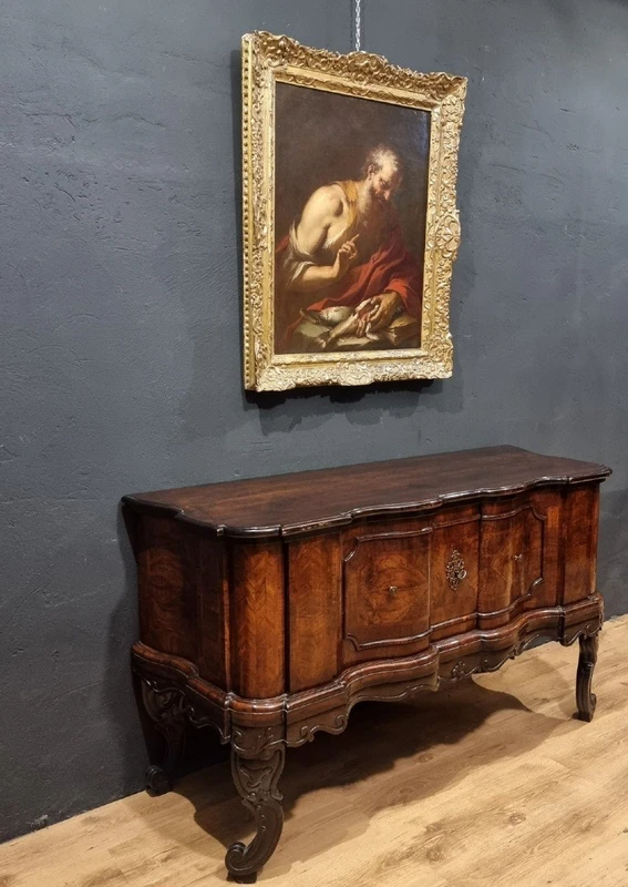 CREDENZA MOSSA LOMBARDA IN NOCE DEL 700