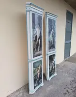 Coppia di Angoliere Lignee del 1850 da Palazzo Nobiliare con 4 Dipinti Hayez