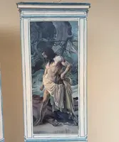 Coppia di Angoliere Lignee del 1850 da Palazzo Nobiliare con 4 Dipinti Hayez