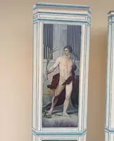 Coppia di Angoliere Lignee del 1850 da Palazzo Nobiliare con 4 Dipinti Hayez