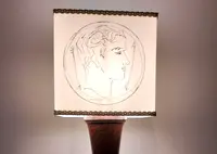 Lampada da tavolo del 900 da scultura lignea del 700