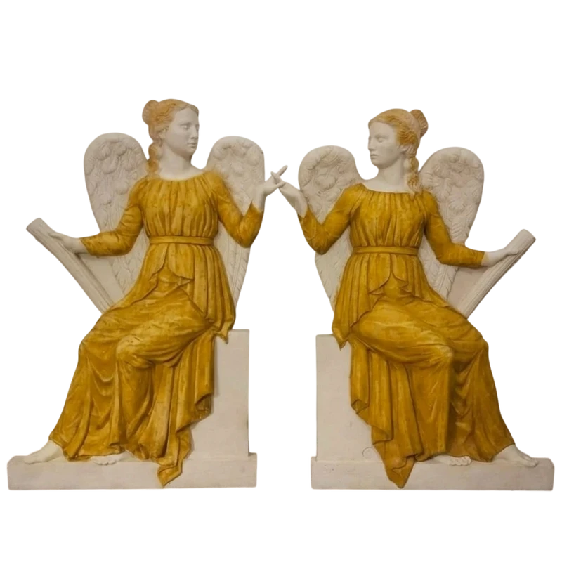 Coppia di angeli anni 60 in vetroresina dal teatro Galli Rimini