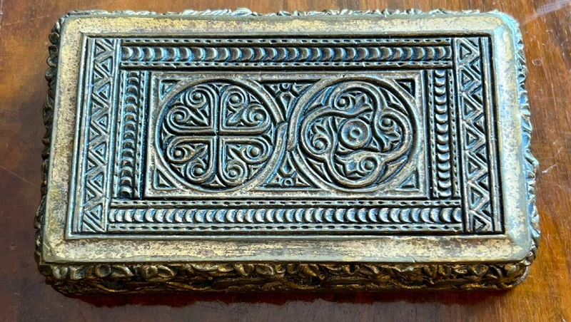 Tiffany gilded bronze lost wax cast card stop