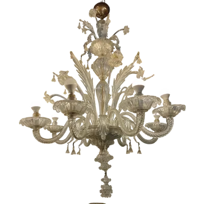 Paire d'impressionnants lustres de Murano datant de 1920