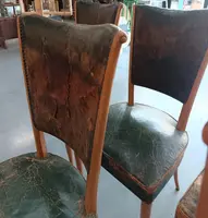 8 chairs leather seat 1930/40 Osvaldo Borsani