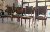 8 chairs leather seat 1930/40 Osvaldo Borsani