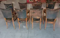 8 chairs leather seat 1930/40 Osvaldo Borsani