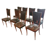 8 chairs leather seat 1930/40 Osvaldo Borsani