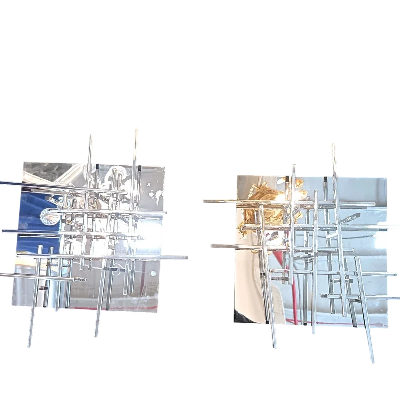 Coppia di plafoniere in acciaio Space Age anni 70