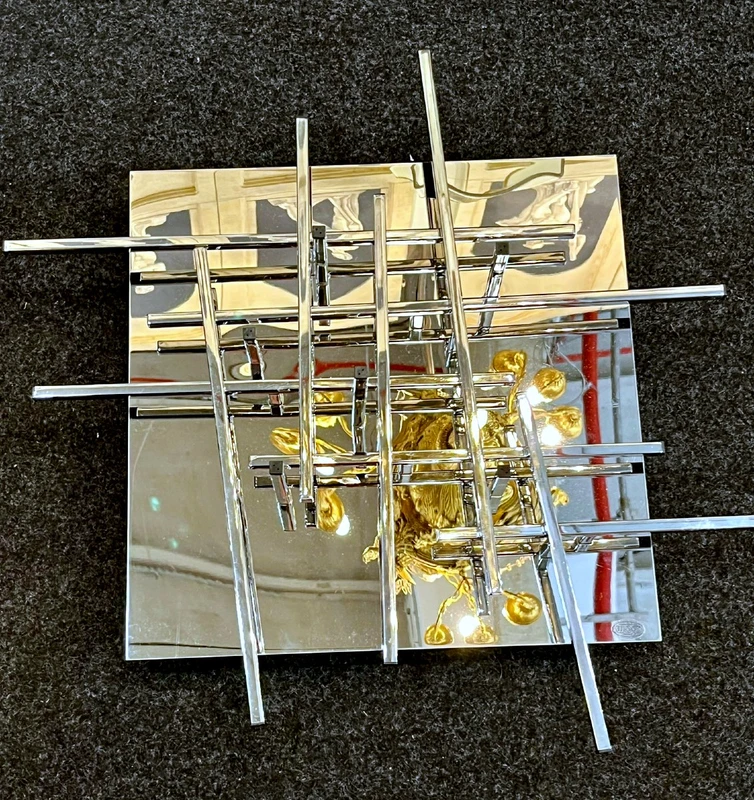 Coppia di plafoniere in acciaio Space Age anni 70