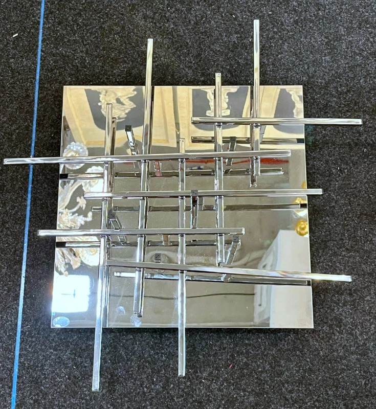 Coppia di plafoniere in acciaio Space Age anni 70