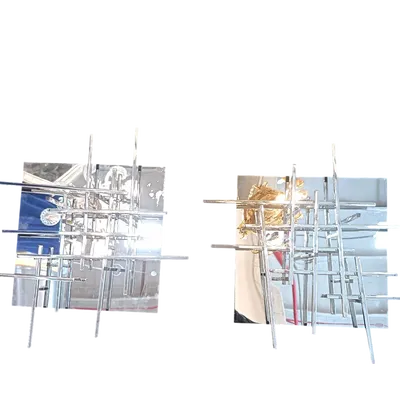 Paire de plafonniers en acier de l'ère spatiale des années 1970