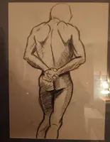 Coppia di disegni nudo uomo del 900