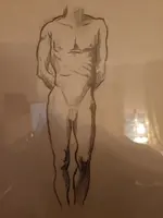 Coppia di disegni nudo uomo del 900