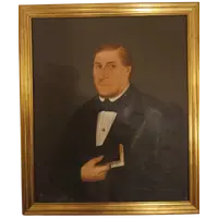 Oil on canvas from 1800 the Notary