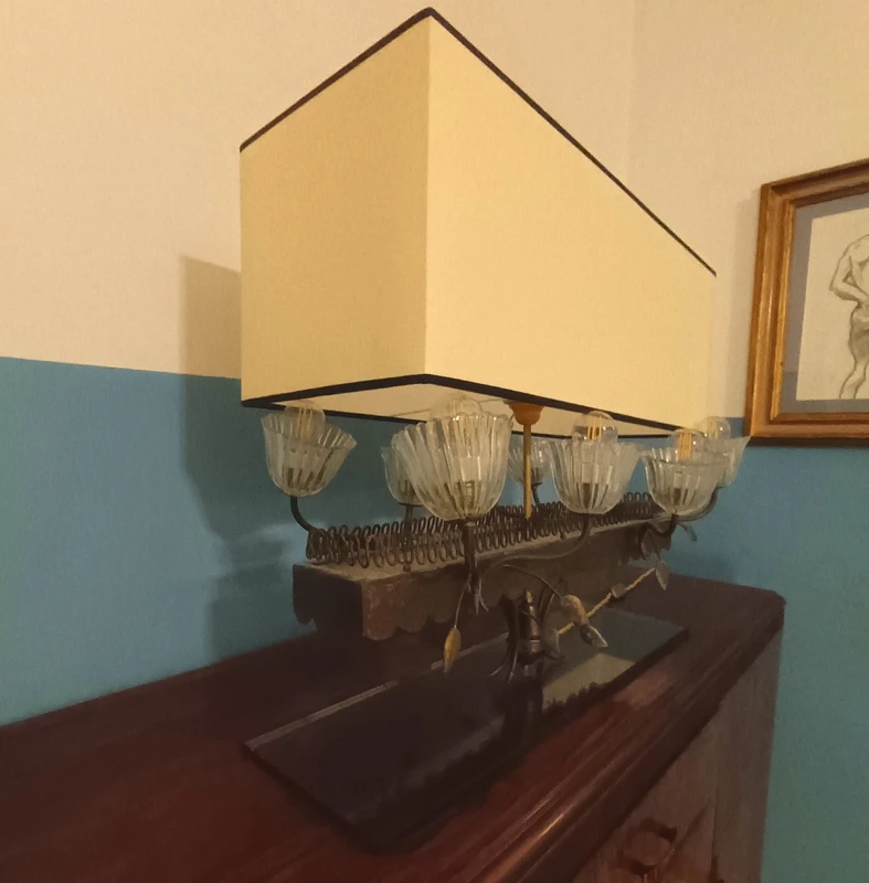 "Giardiniera" lampada da tavolo rettangolare 1960