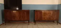 Coppia credenze Art Decò 1950 radica di noce