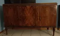 Coppia credenze Art Decò 1950 radica di noce