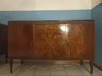 Coppia credenze Art Decò 1950 radica di noce