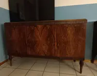 Coppia credenze Art Decò 1950 radica di noce