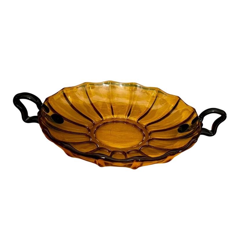 Ciotola in vetro soffiato ambra Josef Hoffman 1920