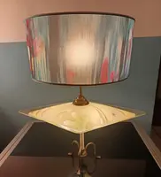 "Spaceship" lamp glass etched and decorated with constellations 1960s