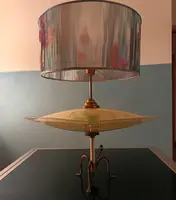"Spaceship" lamp glass etched and decorated with constellations 1960s