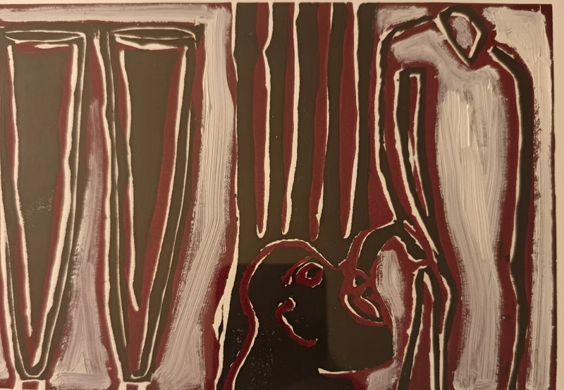 Tempera su carta datato 95 Angelo Borghese “Bere”