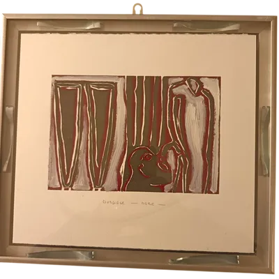 Tempera on paper dated 95 Angelo Borghese "Drinking"