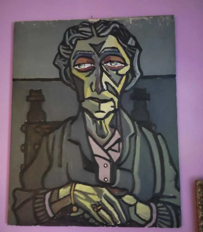 Olio su tela la zia Agata, Paolo Angeletti Barbieri 1968