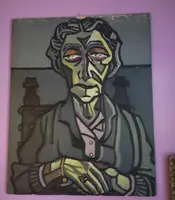 Olio su tela la zia Agata, Paolo Angeletti Barbieri 1968