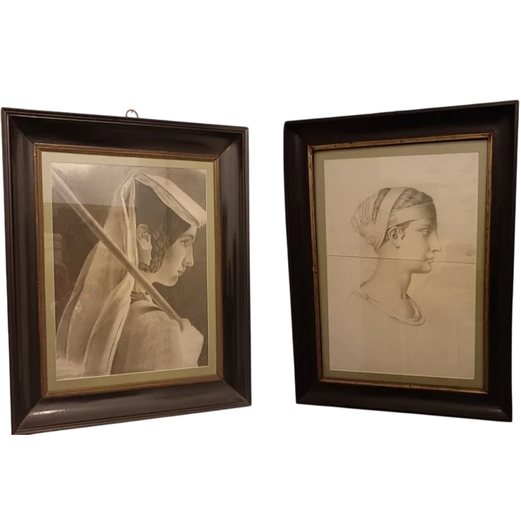 Coppia disegni a carboncino le donne 800 Francia