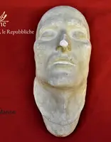 Charcoal drawing funeral mask of Napoleon initialed and dated 1909