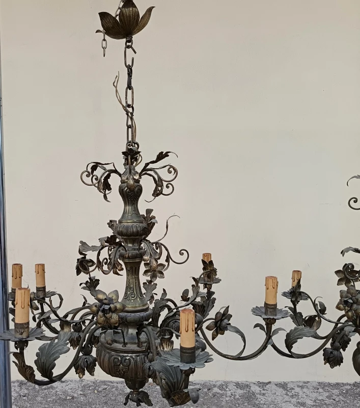 Pair of chandeliers 1850 silver copper sheet