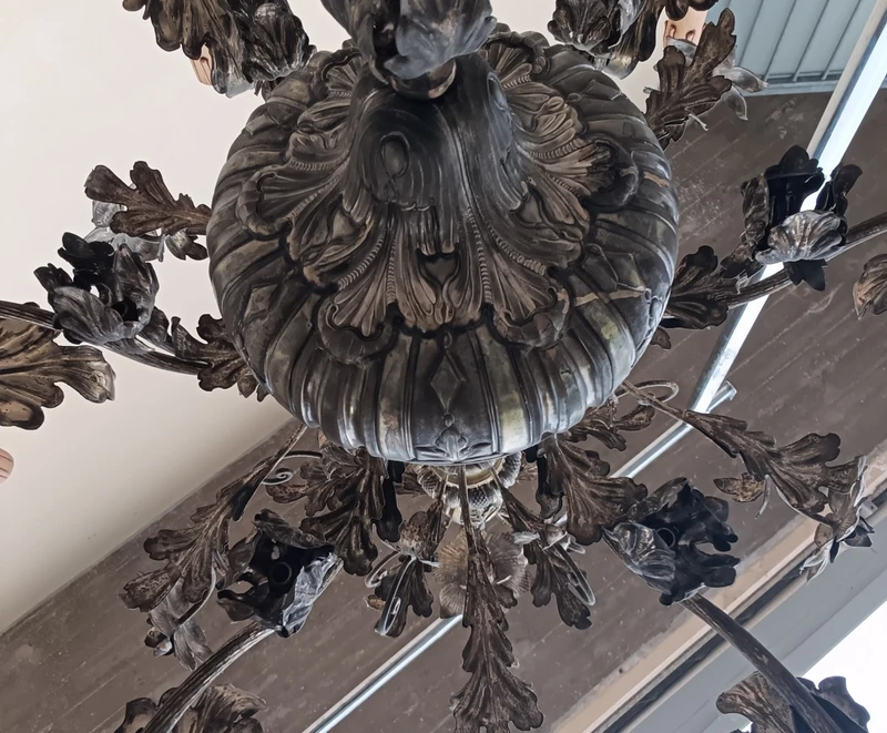 Pair of chandeliers 1850 silver copper sheet