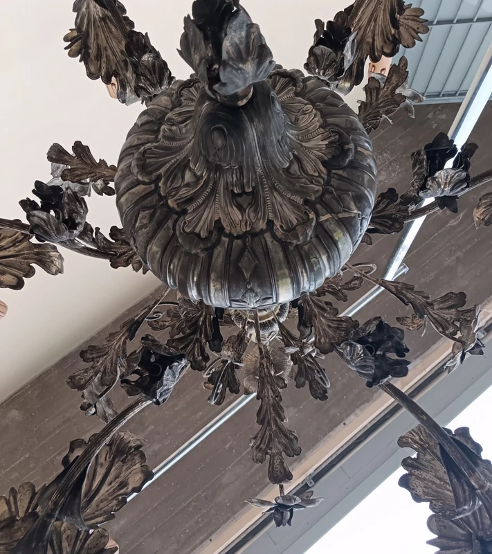 Pair of chandeliers 1850 silver copper sheet