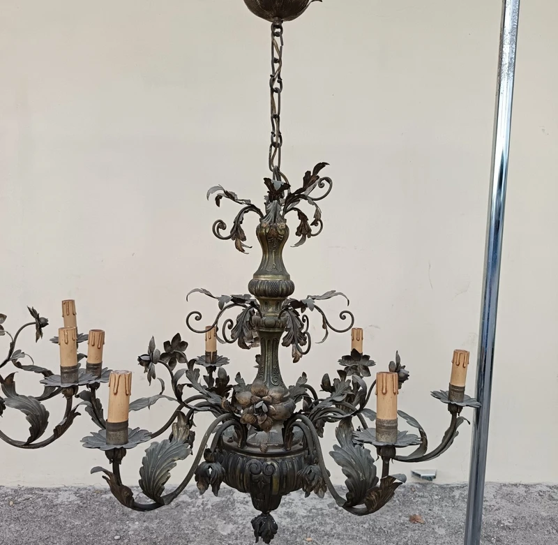 Pair of chandeliers 1850 silver copper sheet