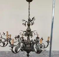 Pair of chandeliers 1850 silver copper sheet