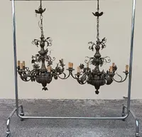 Pair of chandeliers 1850 silver copper sheet
