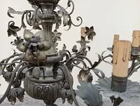 Pair of chandeliers 1850 silver copper sheet