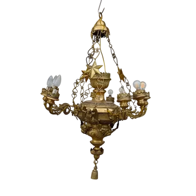 Lustre en bronze Italie 1850 rare