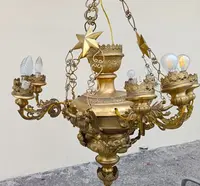 Bronze plate chandelier Italy 1850 rare