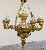 Bronze plate chandelier Italy 1850 rare