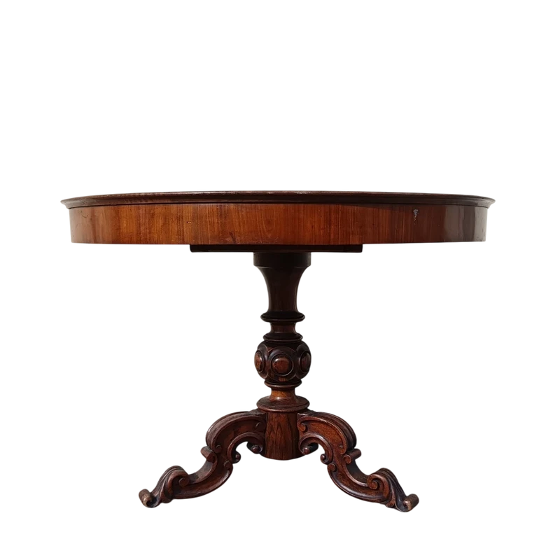 Tavolo tondo in noce del 1850 Bologna